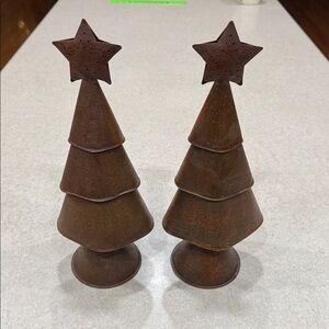 Rustic Brown Metal Christmas Tree Decor Set